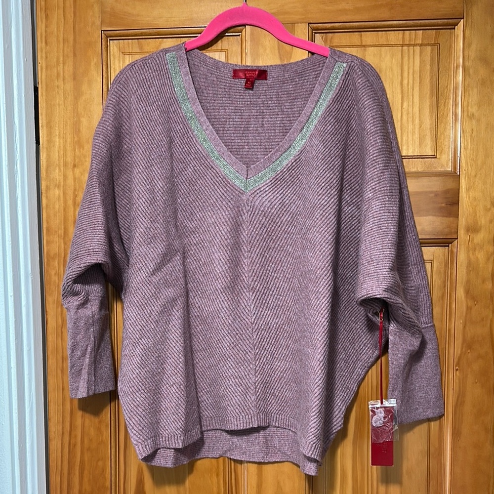 NWT JLo Women's V-Neck Sweater - Pink